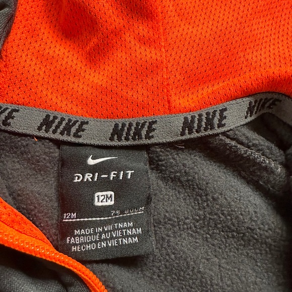 Nike boys 2T set orange gray with hoodie and sweatpants tapered full zip sweater - Picture 4 of 7